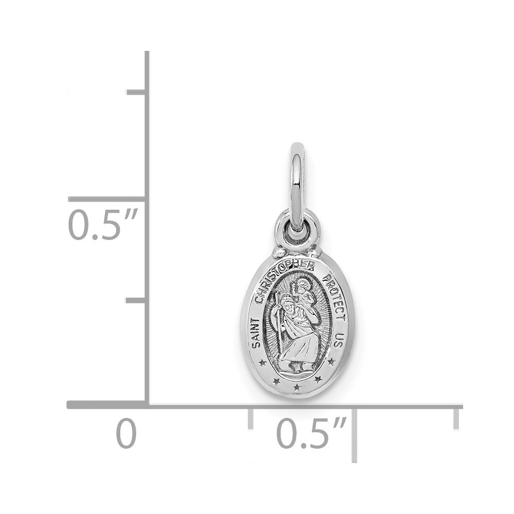 10K White Gold St. Christopher Medal