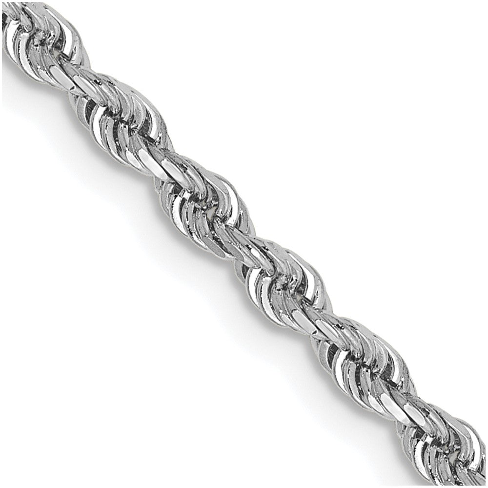 10k White Gold 2.75mm D/C Quadruple Rope Chain