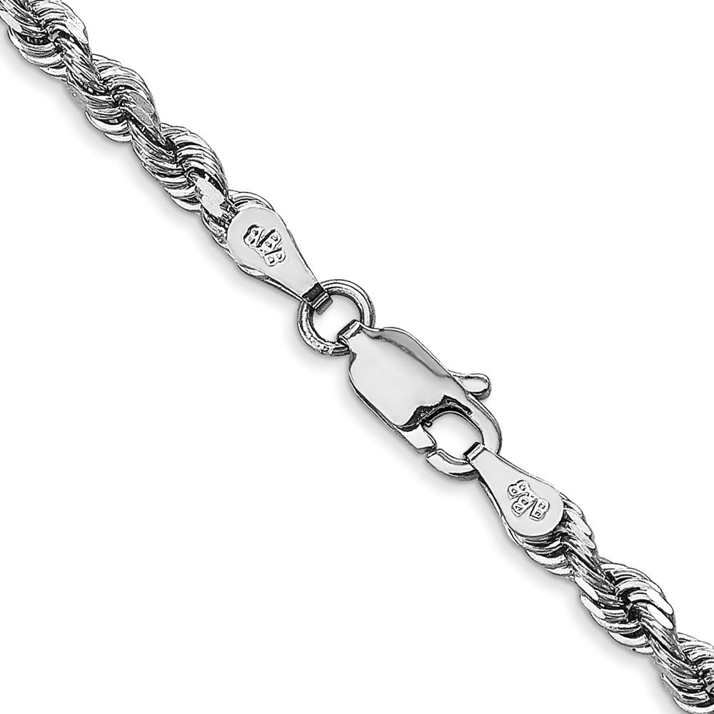 10k White Gold 3.35mm Diamond Cut Quadruple Rope Chain