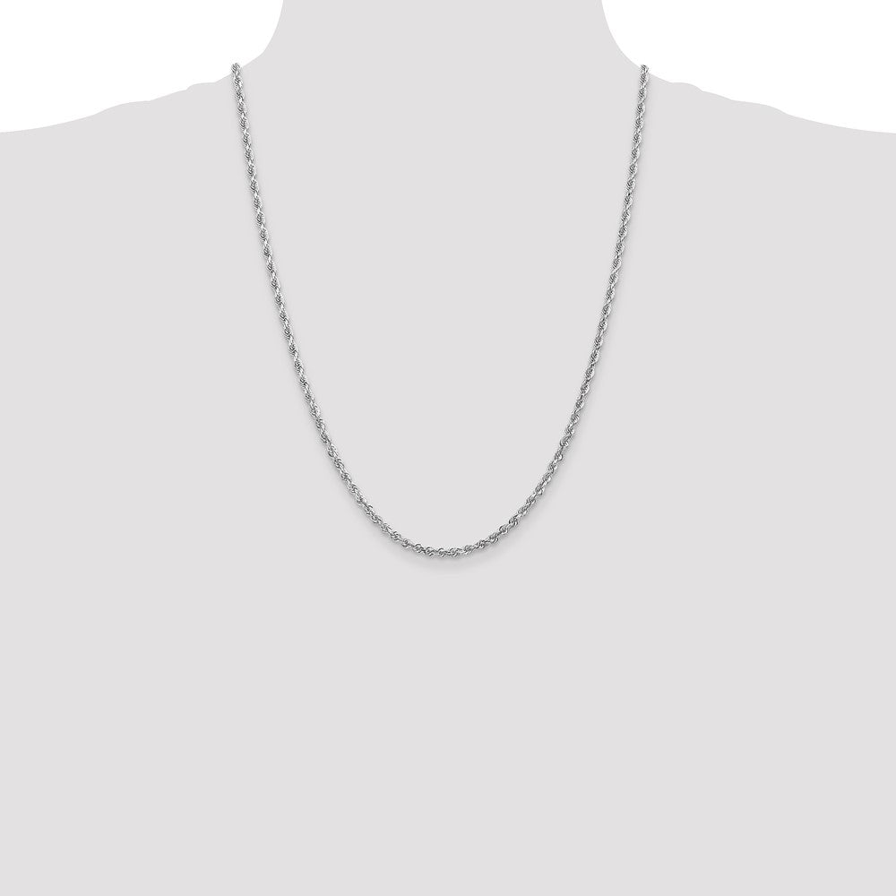 10k White Gold 3.35mm Diamond Cut Quadruple Rope Chain