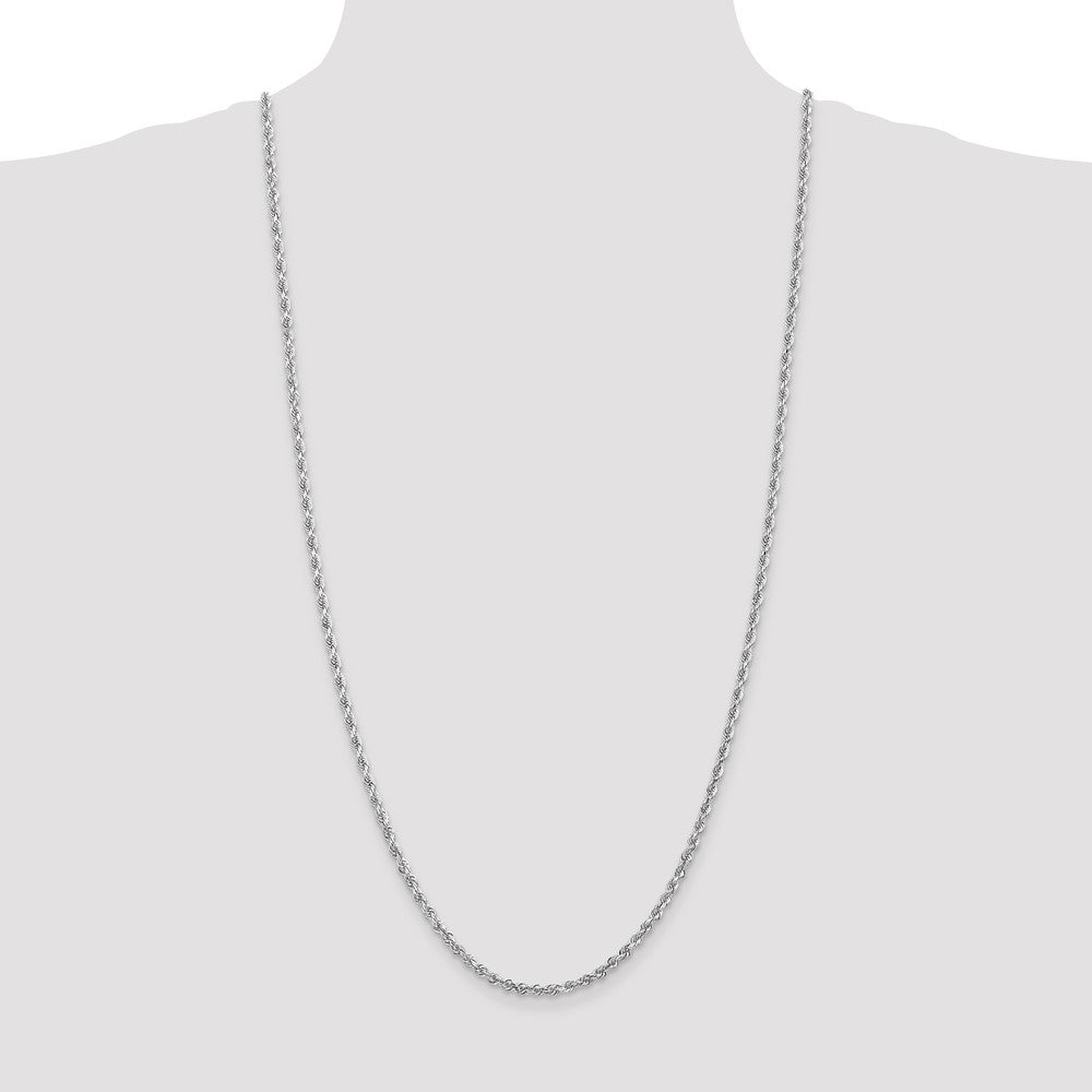 10k White Gold 3.35mm D/C Quadruple Rope Chain