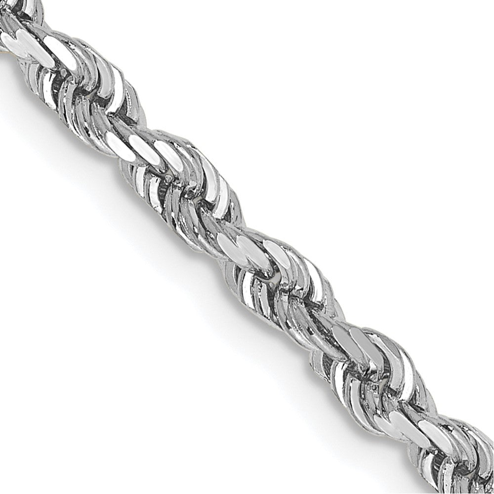 10k White Gold 3.35mm Diamond Cut Quadruple Rope Chain