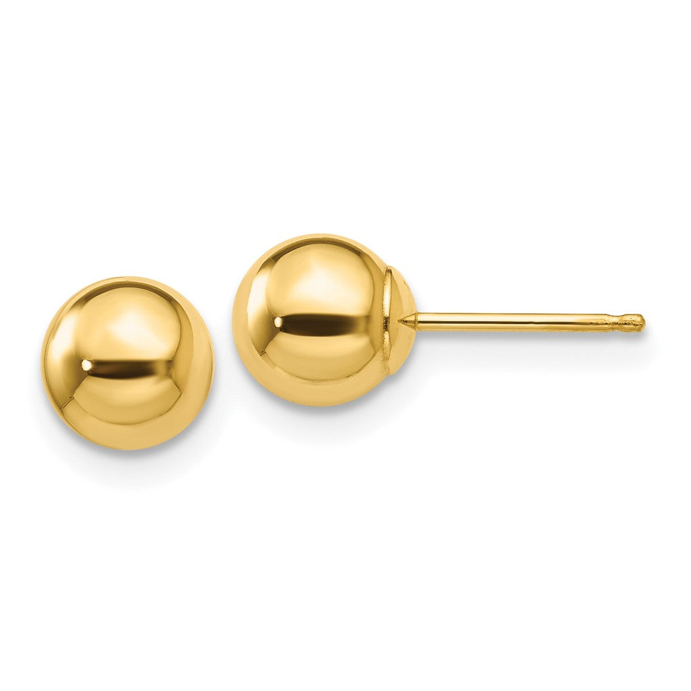 10k Polished 6mm Ball Post Earrings