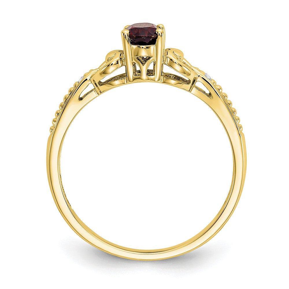 10K Garnet and Diamond Ring