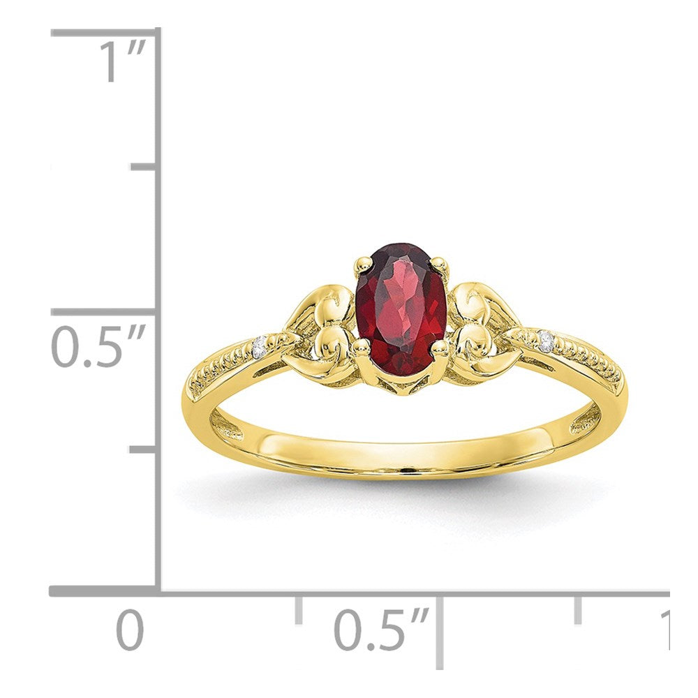 10K Garnet and Diamond Ring