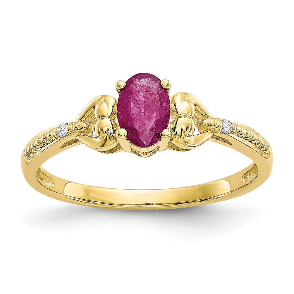 10K Ruby and Diamond Ring