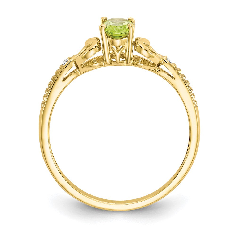 10K Peridot and Diamond Ring