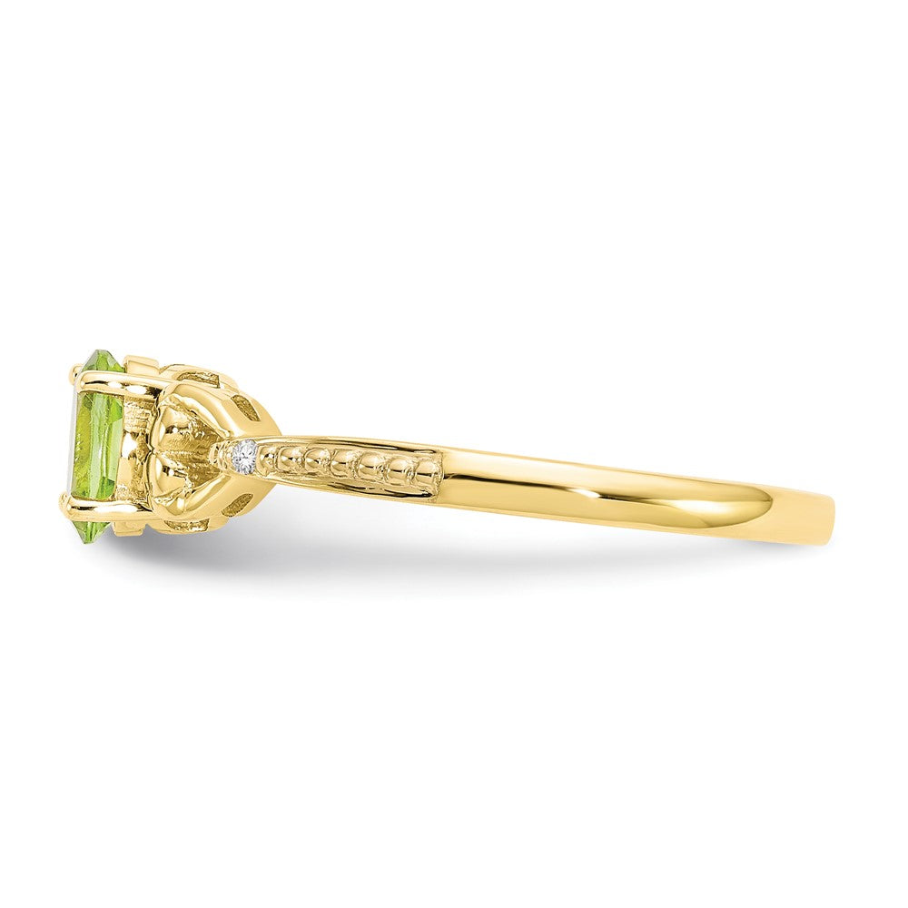 10K Peridot and Diamond Ring