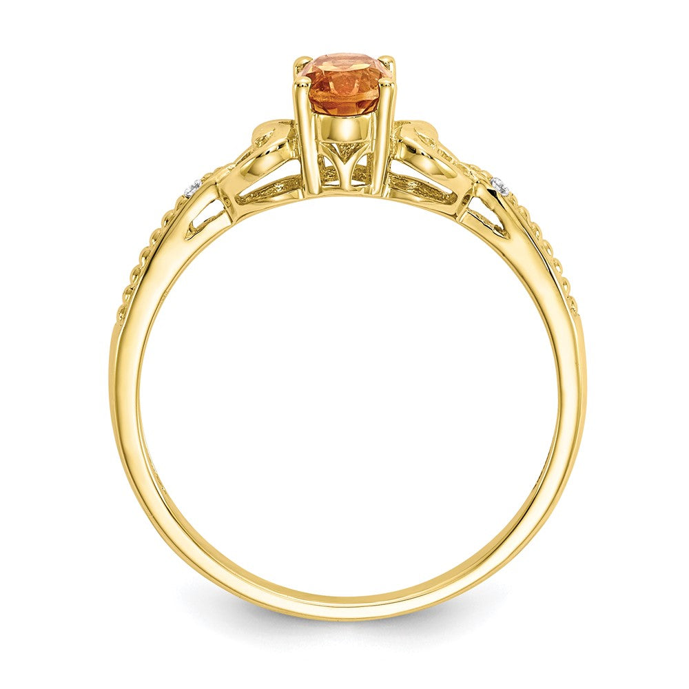 10K Citrine and Diamond Ring