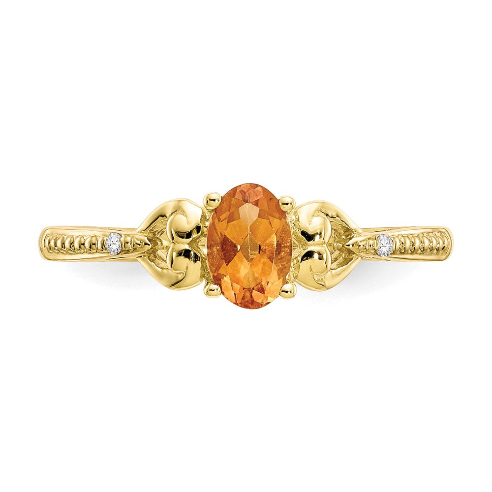 10K Citrine and Diamond Ring