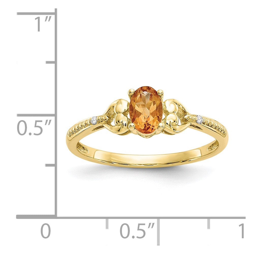 10K Citrine and Diamond Ring