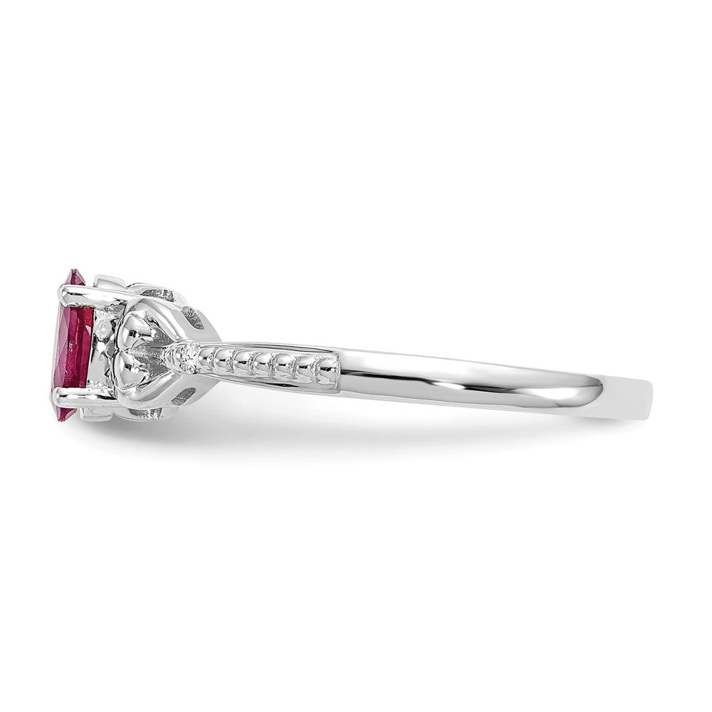 10k White Gold Ruby and Diamond Ring