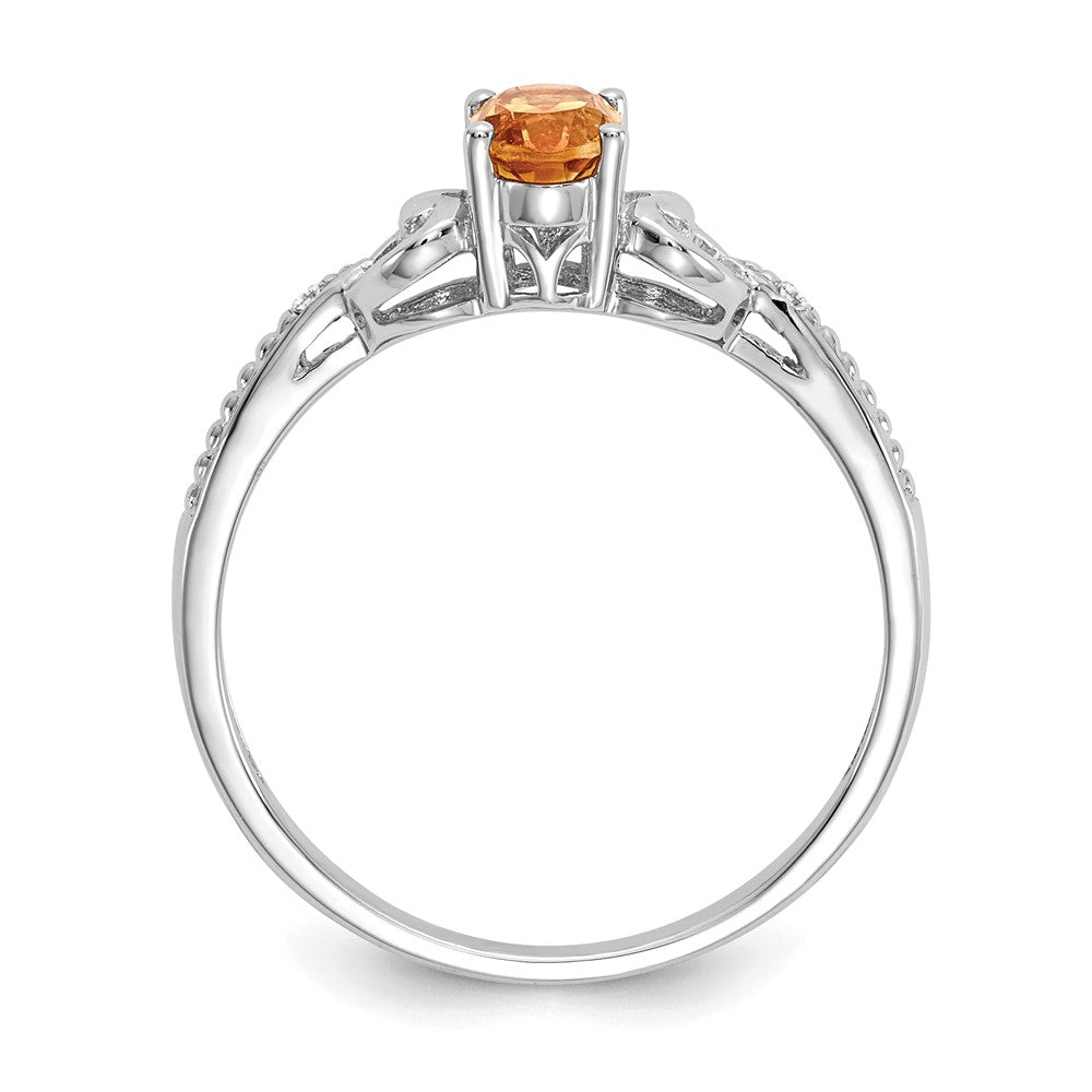 10k White Gold Citrine and Diamond Ring