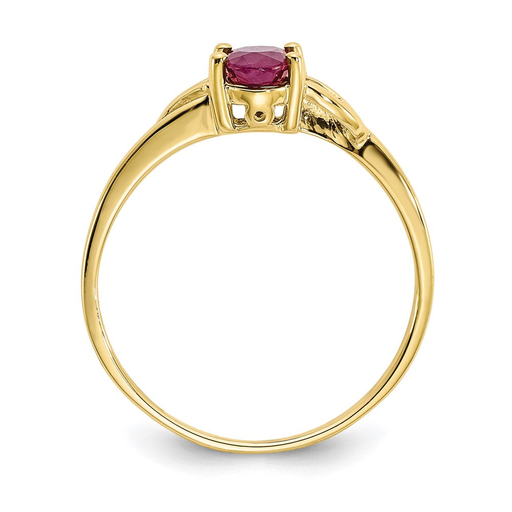 10k Polished Genuine Ruby Birthstone Ring