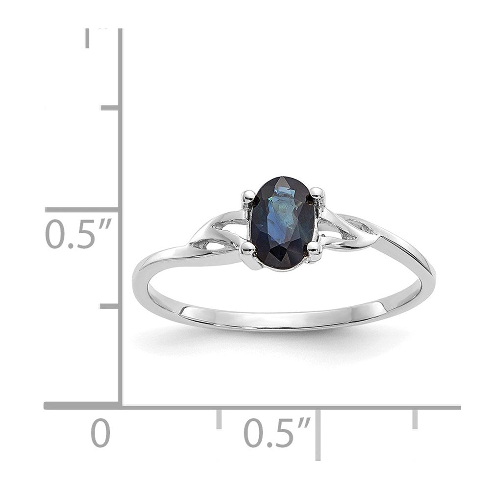 10k White Gold Polished Genuine Sapphire Birthstone Ring