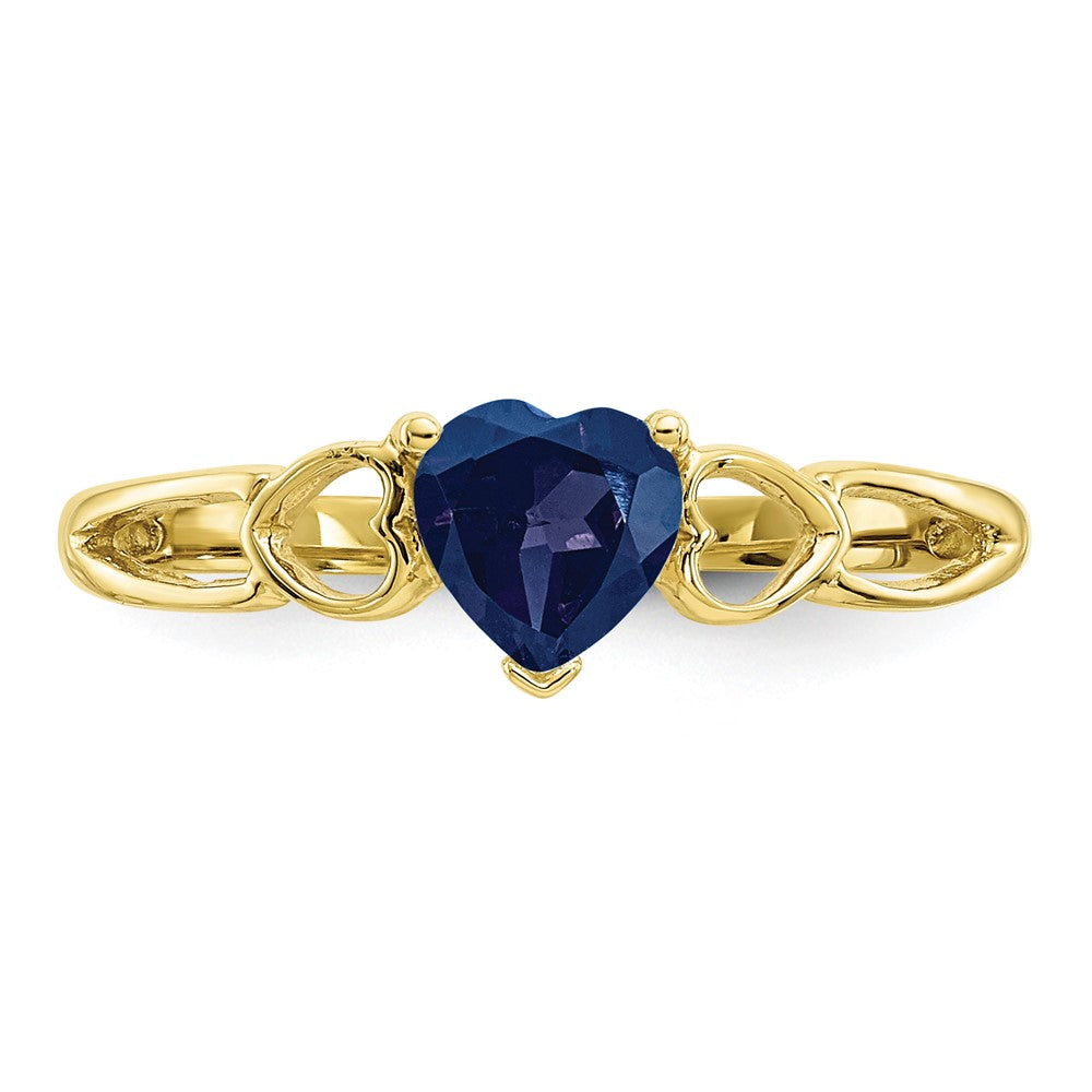 10k Polished Genuine Sapphire Birthstone Ring