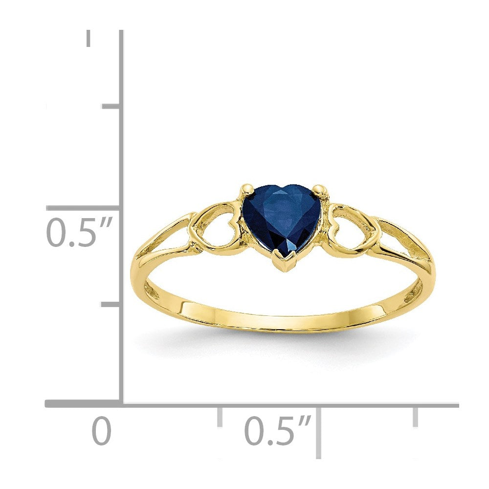 10k Polished Genuine Sapphire Birthstone Ring