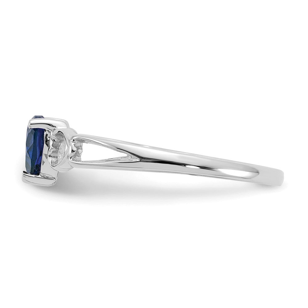 10k White Gold Polished Genuine Sapphire Birthstone Ring