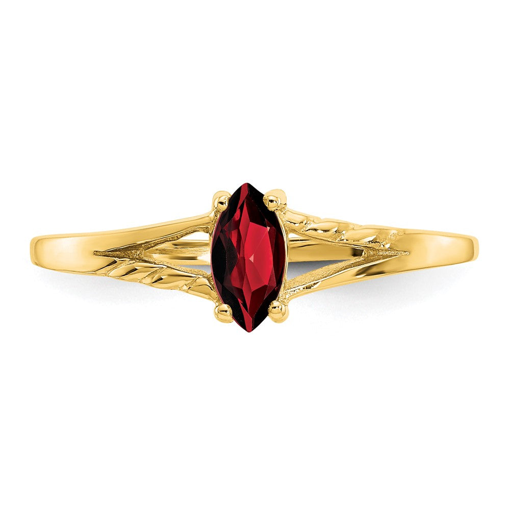 10k Polished Genuine Garnet Birthstone Ring