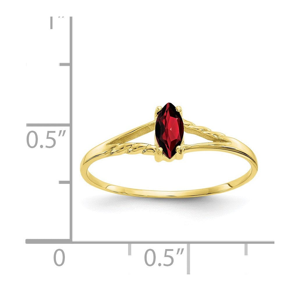 10k Polished Genuine Garnet Birthstone Ring