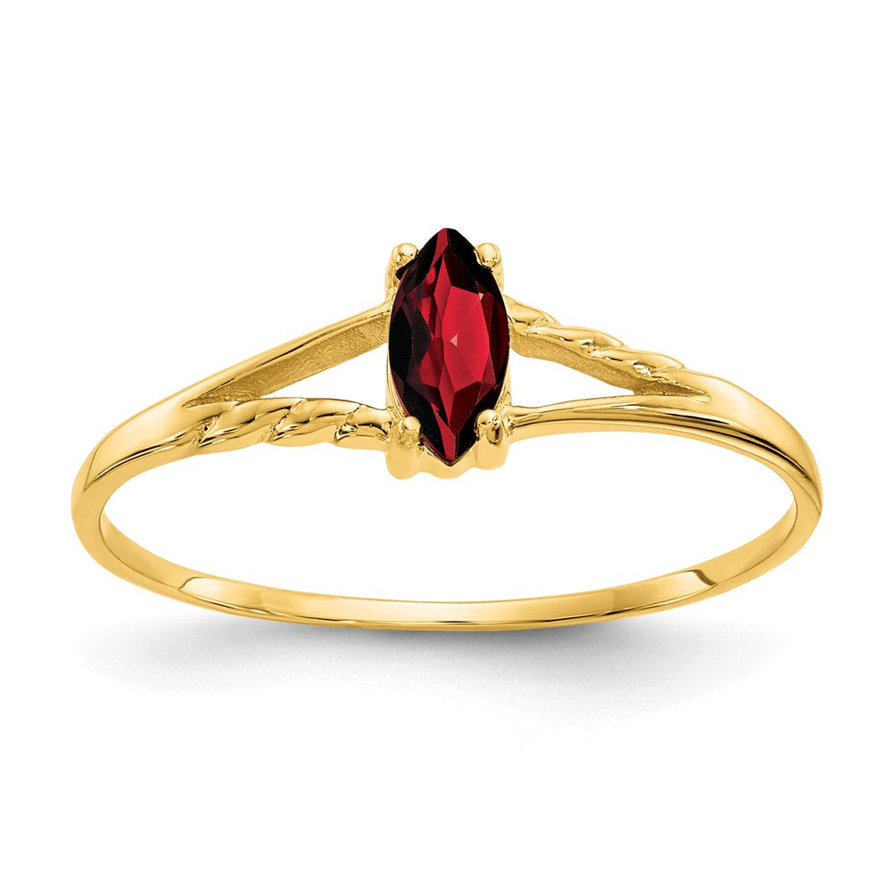 10k Polished Genuine Garnet Birthstone Ring