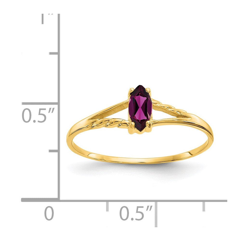 10k Polished Genuine Rhodolite Garnet Birthstone Ring