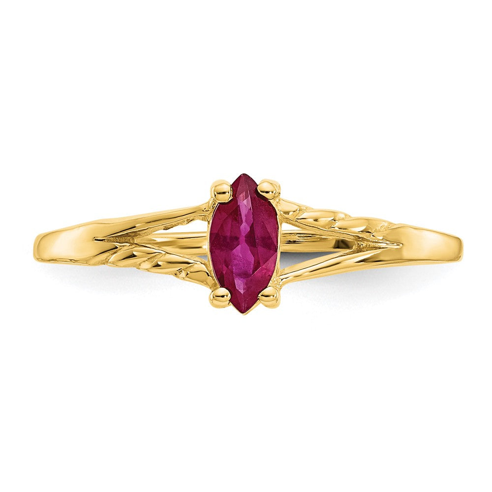 10k Polished Genuine Ruby Birthstone Ring