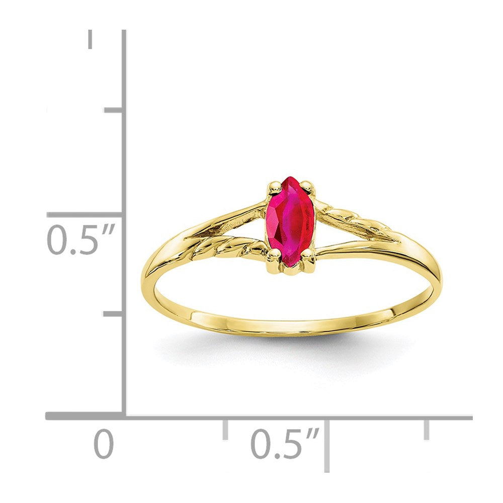 10k Polished Genuine Ruby Birthstone Ring