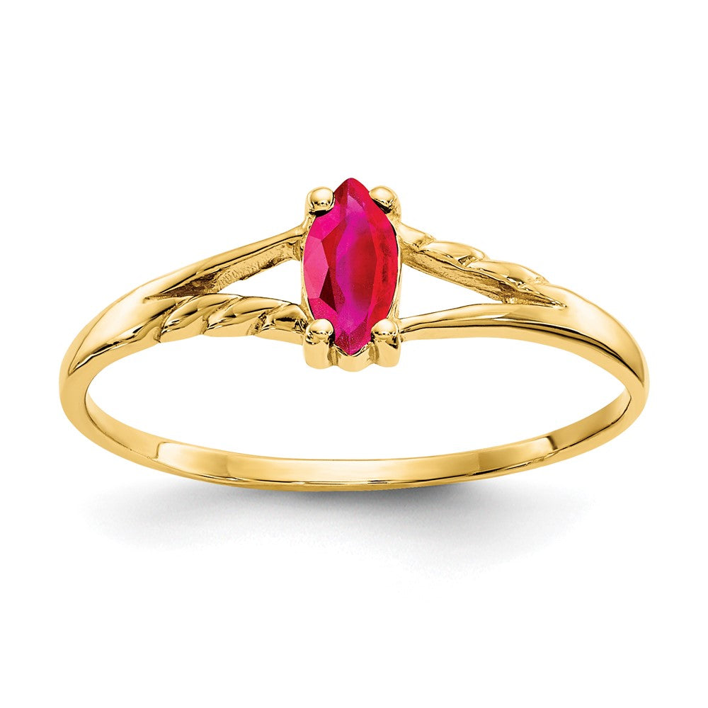 10k Polished Genuine Ruby Birthstone Ring