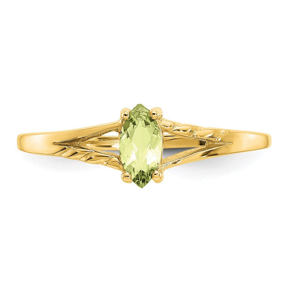 10k Polished Genuine Peridot Birthstone Ring