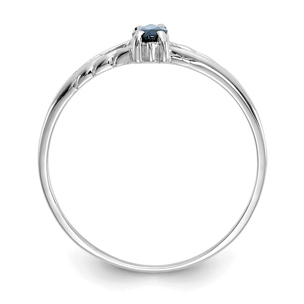 10k White Gold Polished Genuine Sapphire Birthstone Ring