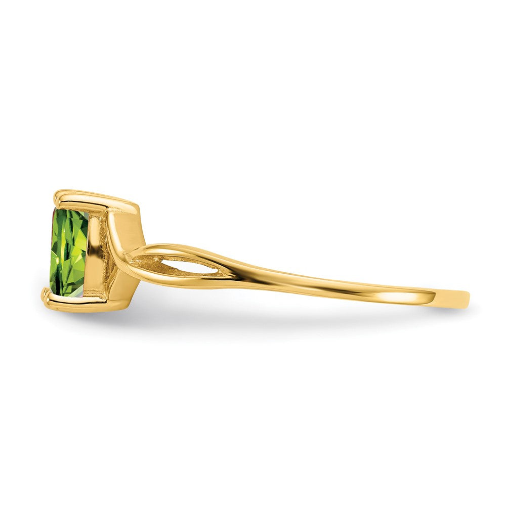 10k Polished Genuine Peridot Birthstone Ring