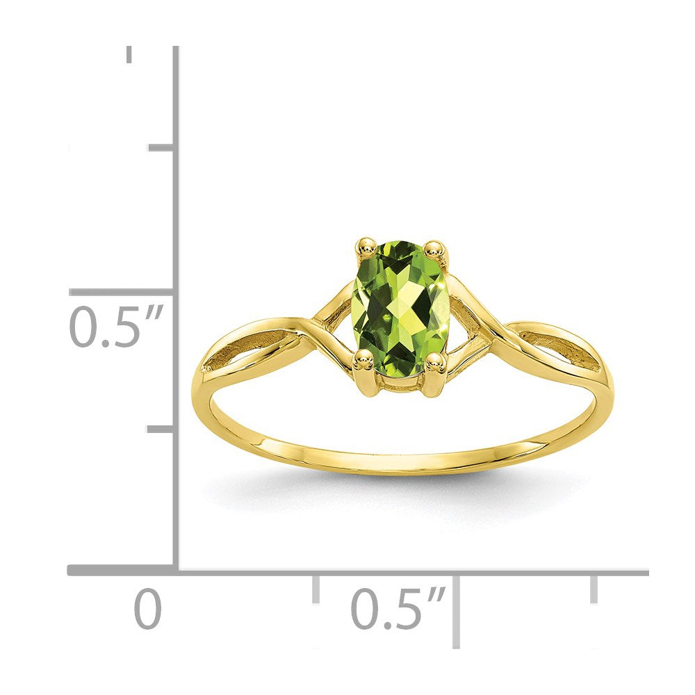 10k Polished Genuine Peridot Birthstone Ring