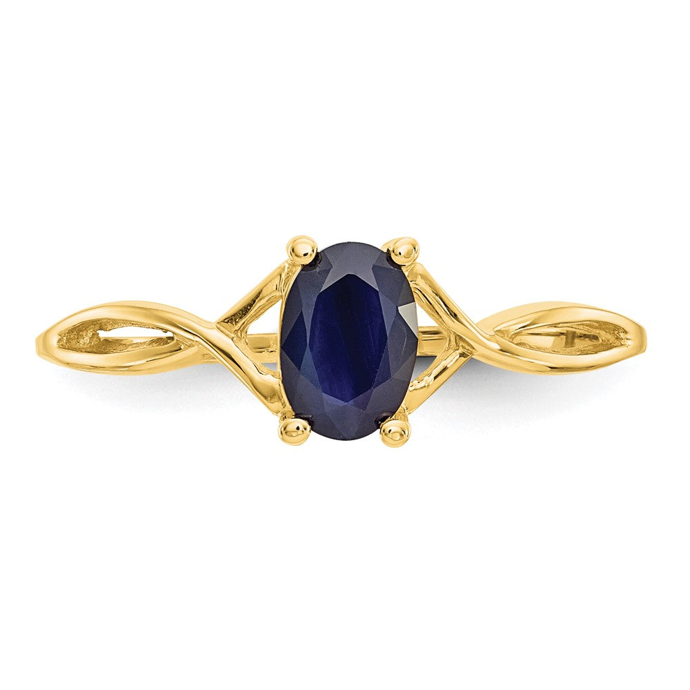 10k Polished Genuine Sapphire Birthstone Ring