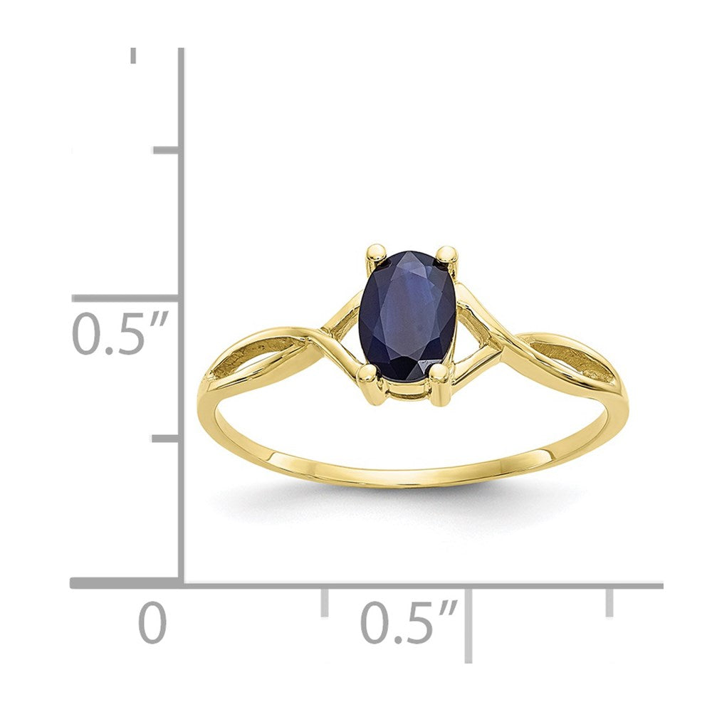 10k Polished Genuine Sapphire Birthstone Ring