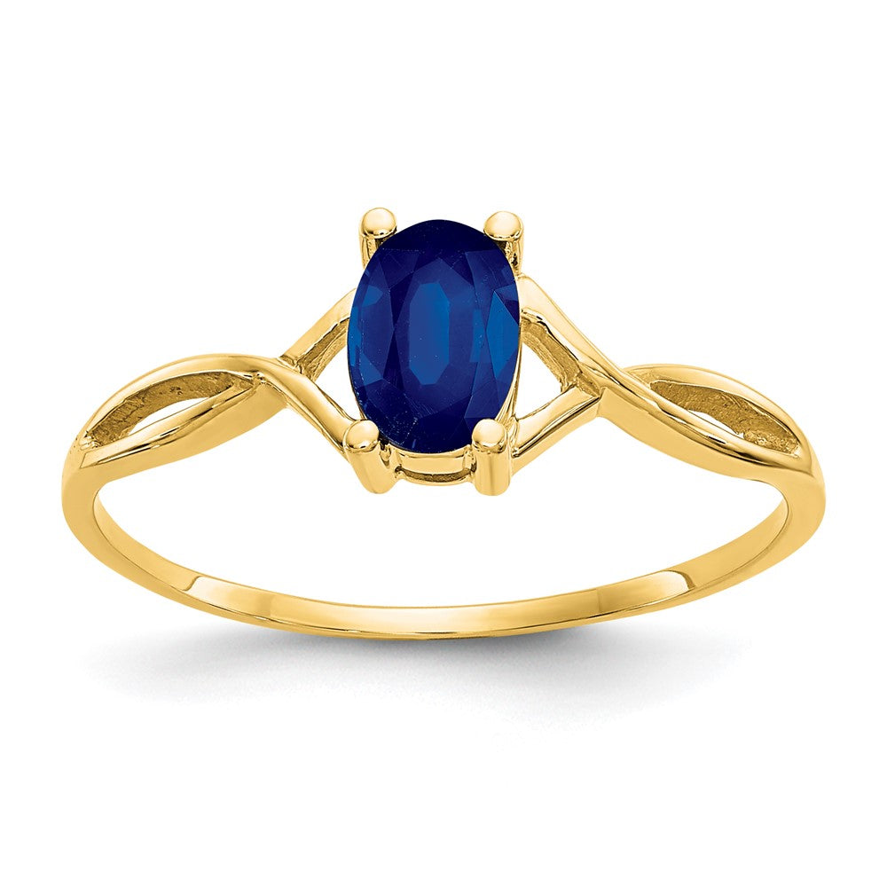 10k Polished Genuine Sapphire Birthstone Ring