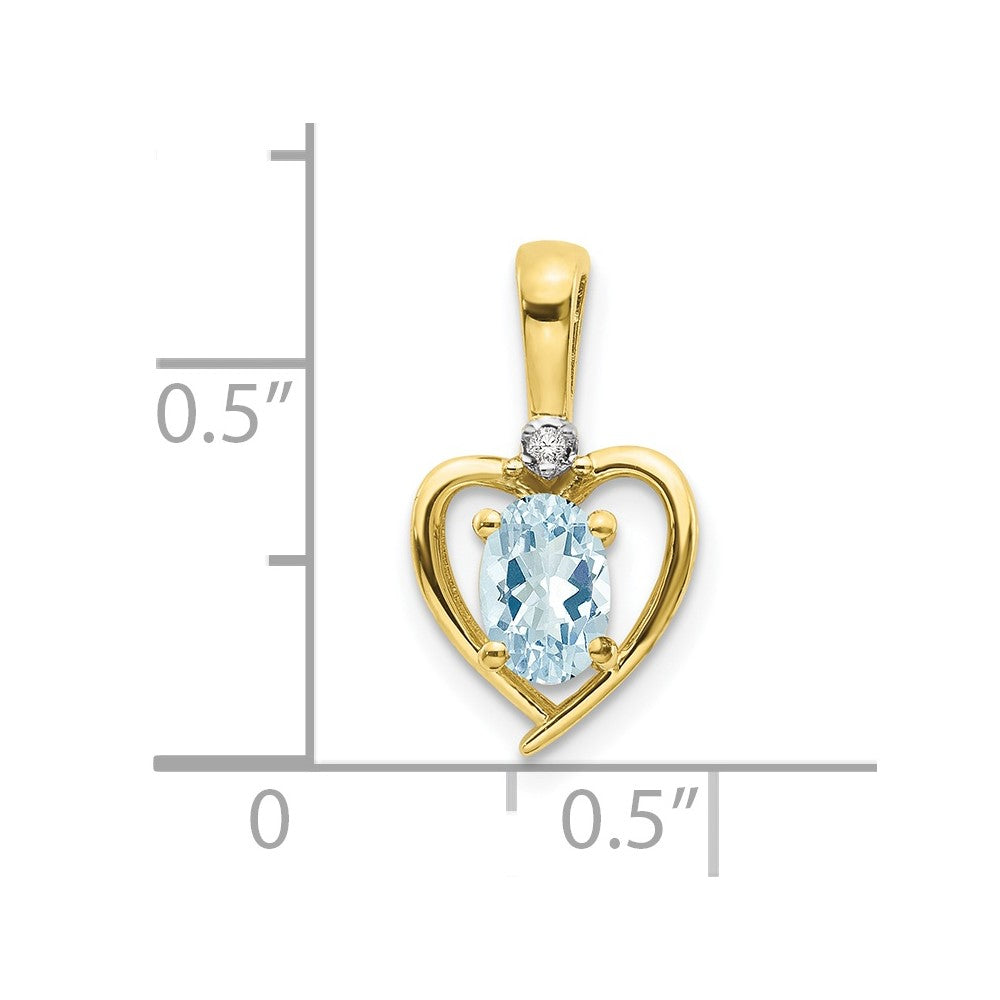 10K Diamond and Aquamarine Pendant