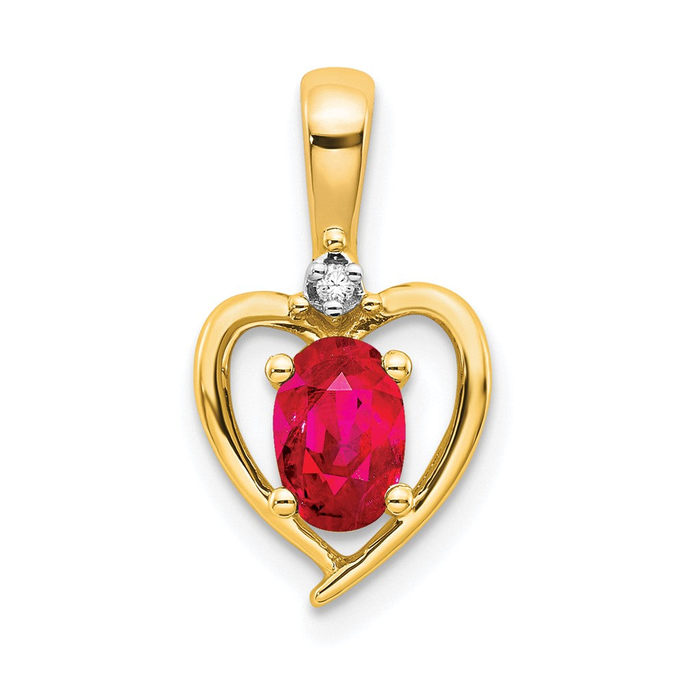 10K Diamond and Ruby Pendant