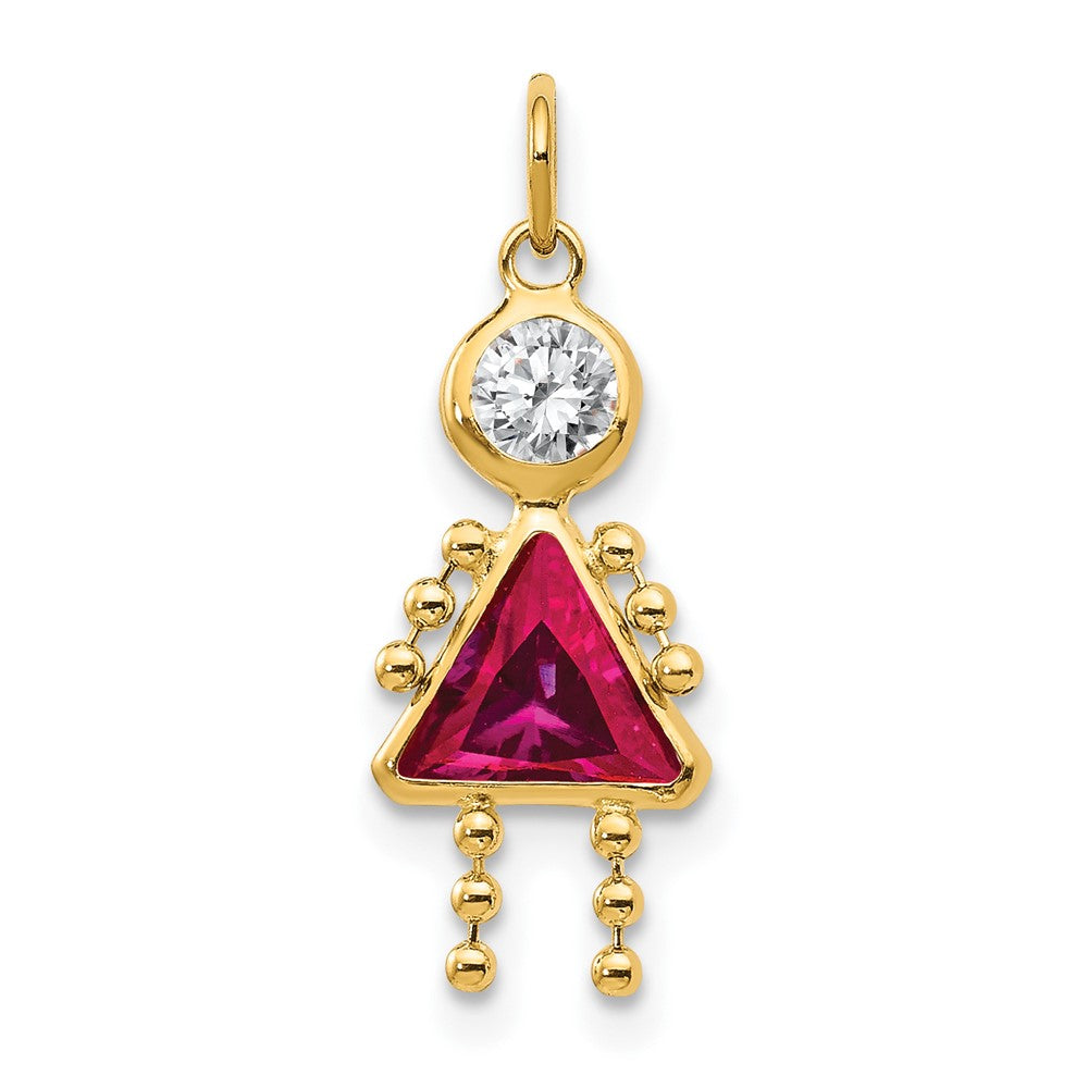 10k July Girl Birthstone Charm