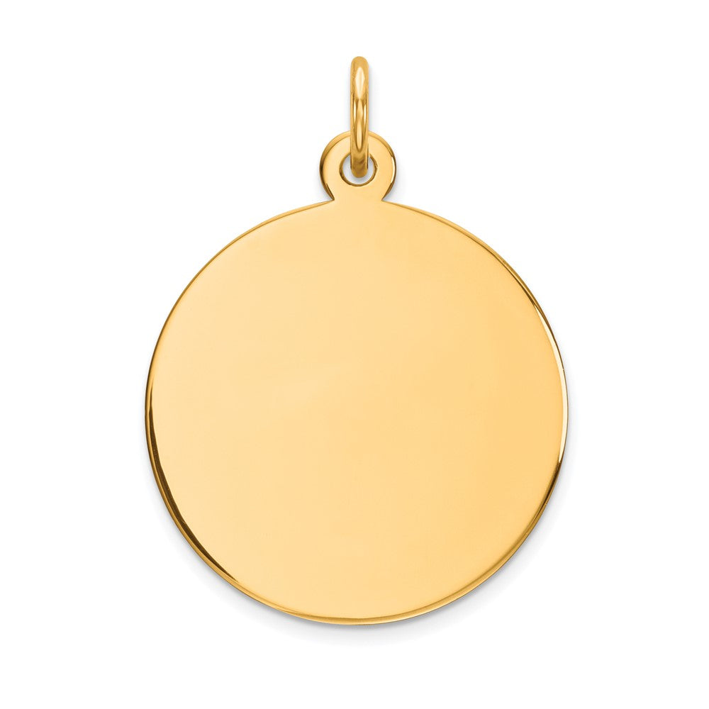 10K Plain .013 Gauge Circular Engravable Disc Charm