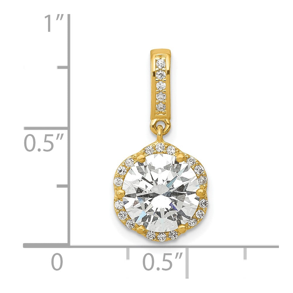 10K Tiara Collection Polished CZ Pendant