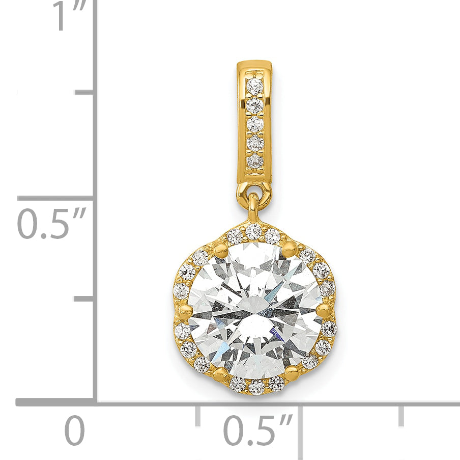 10K Tiara Collection Polished CZ Pendant 10YC387