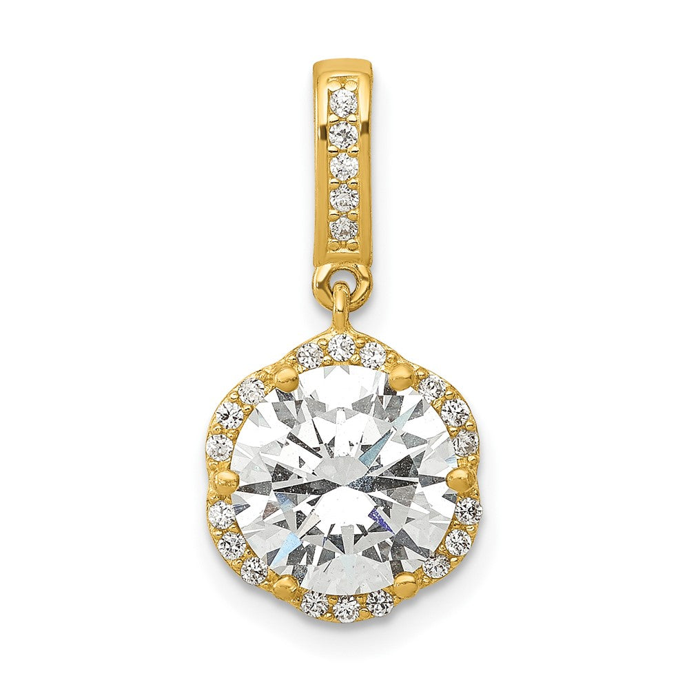 10K Tiara Collection Polished CZ Pendant