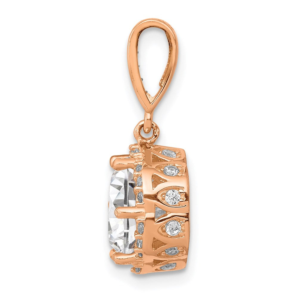 10K Tiara Collection Rose Gold Polished CZ Pendant