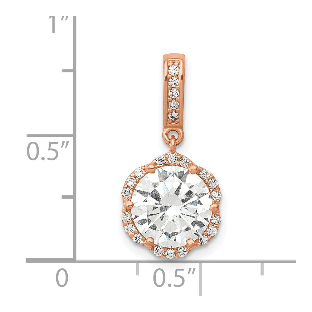 10K Tiara Collection Rose Gold Polished CZ Pendant