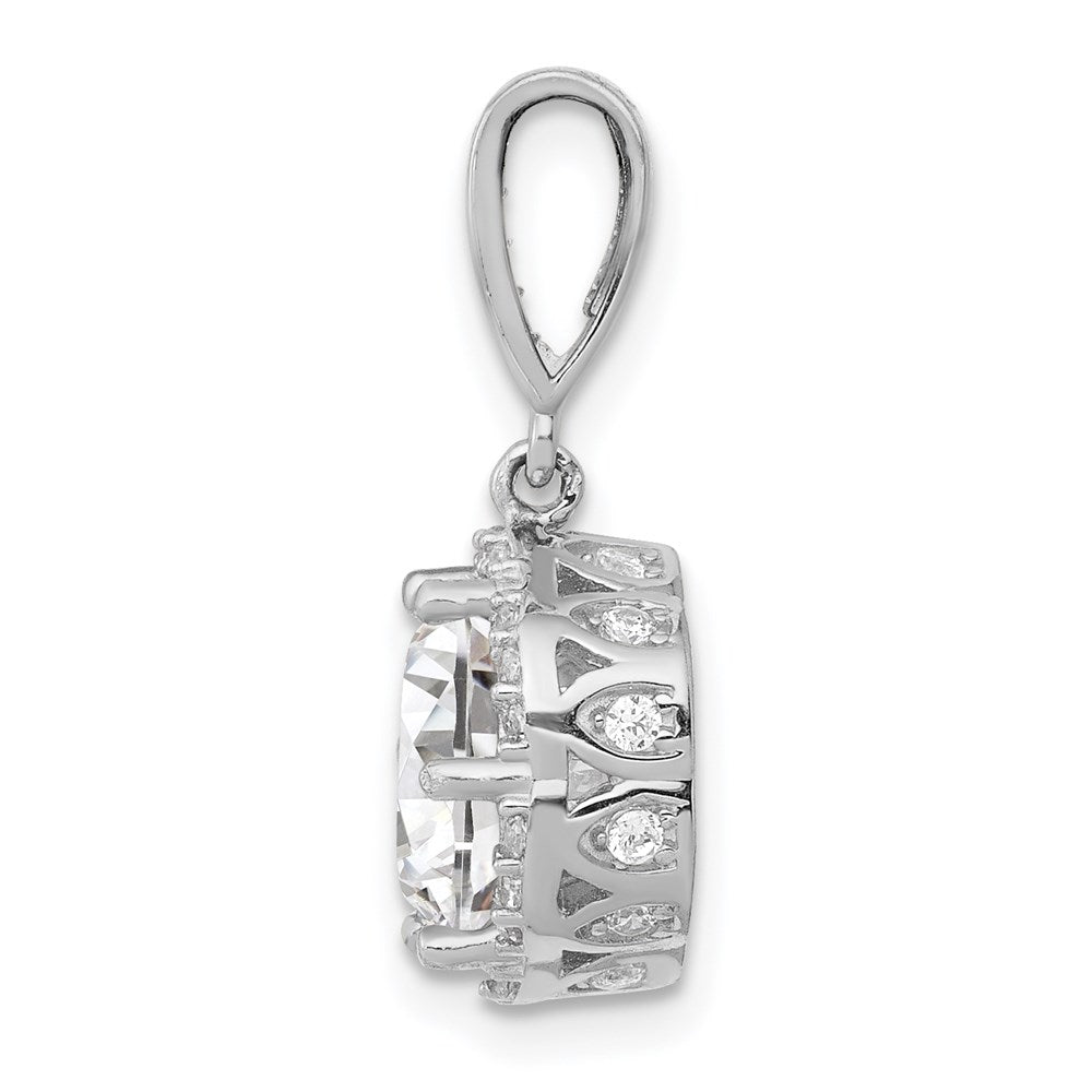 10K Tiara Collection White Gold Polished CZ Pendant