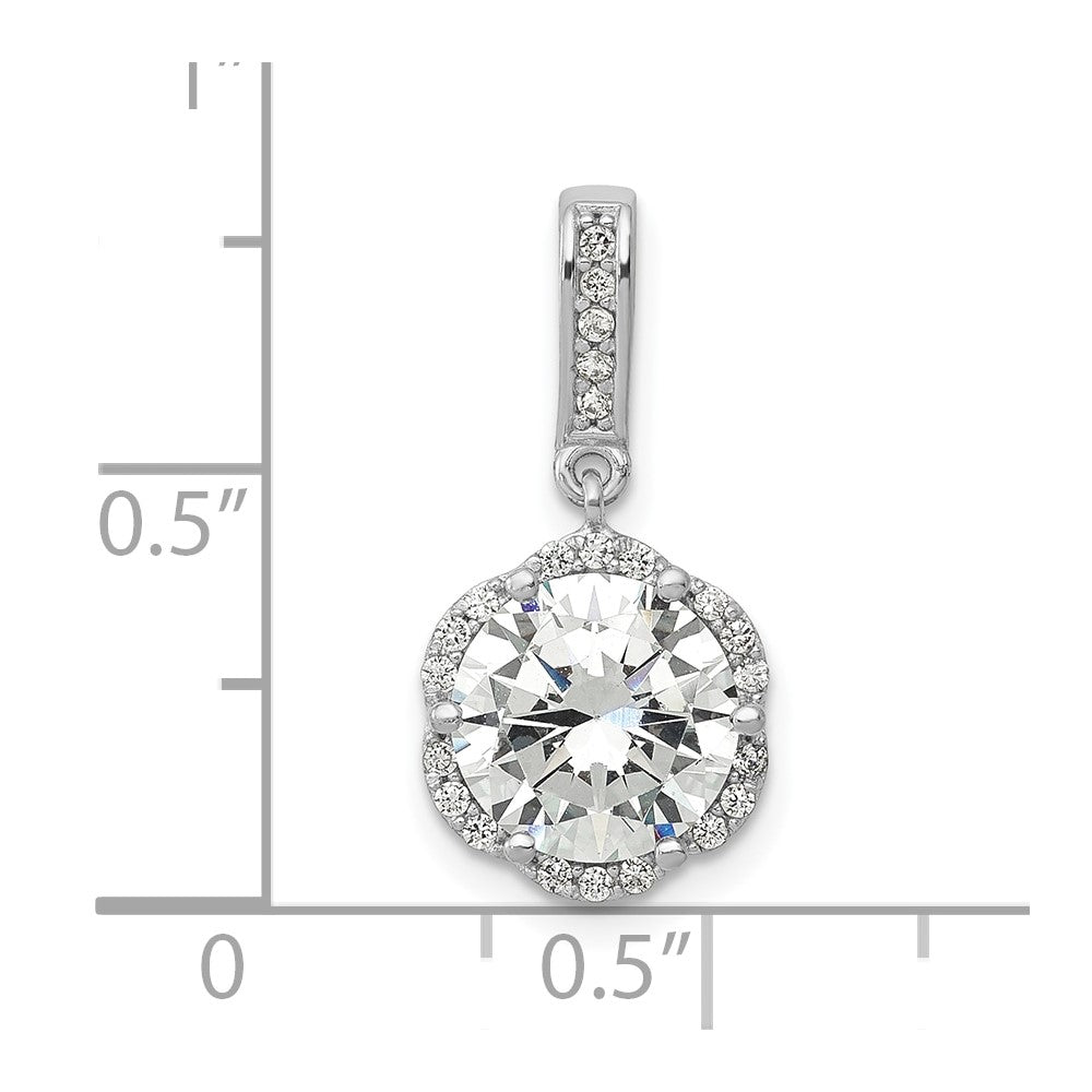 10K Tiara Collection White Gold Polished CZ Pendant