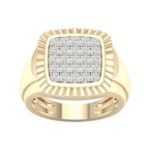 10K Yellow 0.15Ct D-Mens Rings Respect