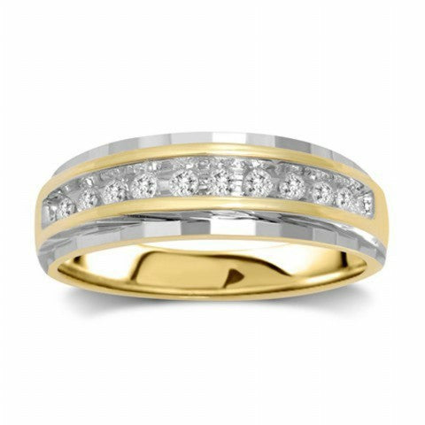 10K Two Tone 0.24-0.27Ct D-Mens Band