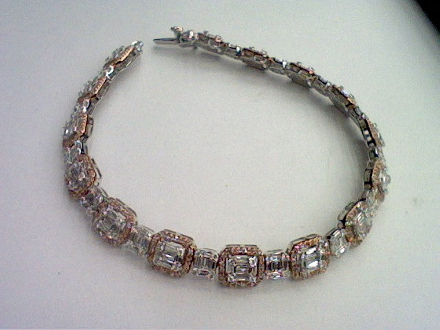 10K White & Pink 5.58-5.63Ct D-Bracelet